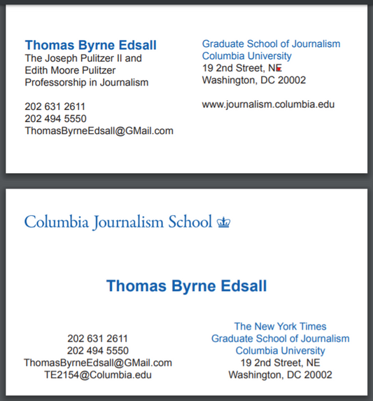 Edsall Proof | Business Cards | Thomas Byrne Edsall