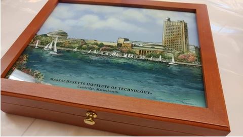 Eglomise Designs Custom Mississippi College Desk Boxes with Personalisation | Solid Pecan | Medium: 11" x 9" x 2.5"