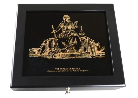 Eglomise Designs Custom Desk Boxes | Contemporary Black and Solid Brass | Small: 8.5" x 7.5" x 2.5"