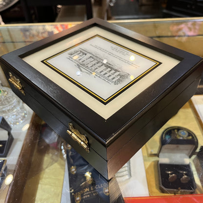 Custom Desk Box Gift | US Capitol Building | White House | DC City Scape | 8.5 by 7 by 2.75 inches | Black Stain with Pen & Ink Drawing & Personalization