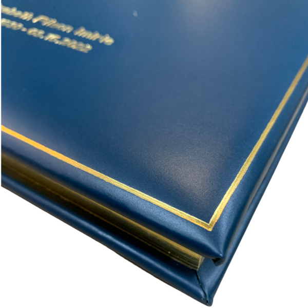 Memories Guest Book | Elizabeth P. Imirie | 10 by 8 inches | 3 Lines of Gold Text on Polished Calf | Ruled Pages | Charing Cross