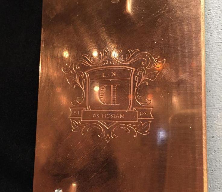 "" Copper Engraving Plate $120 | Copper Engraving Plate for Engraved Stationery | Letter Head or Single Area of Text | Sterling and Burke-Custom Stationery-Sterling-and-Burke