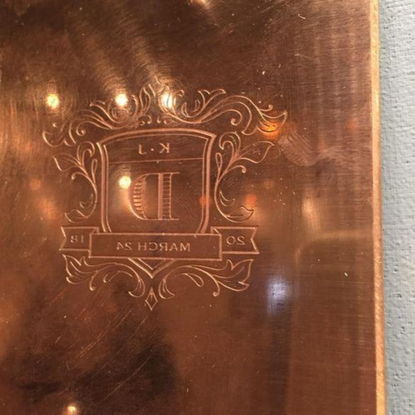 "" Copper Engraving Plate $85 | Copper Engraving Plate for Engraved Stationery | Sterling and Burke-Sterling-and-Burke