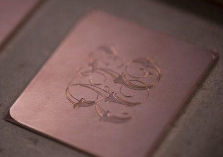 "" Copper Engraving Plate $85 | Copper Engraving Plate for Engraved Stationery | Sterling and Burke-Sterling-and-Burke