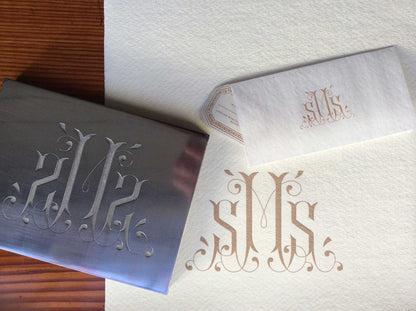 "" Steel Engraving Plate $375 | Hand Carved | Three Dimensional | Steel Engraving Plate for Engraved Stationery | Crest for Engraved Stationery-Sterling-and-Burke