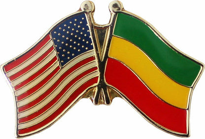 US  and Ethopia Flags Lapel Pin