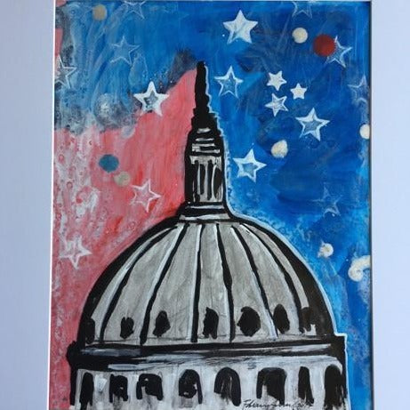 Art | Capitol DC | Acrylic on Paper by Fabiano Amin | 14" x 11"