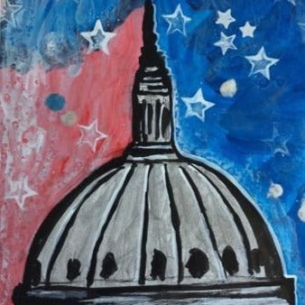 Art | Capitol DC | Acrylic on Paper by Fabiano Amin | 14" x 11"