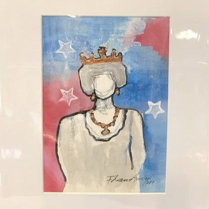 Art | America Queen | Mixed Media on Paper by Fabiano Amin | 7" x 5"