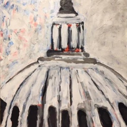 Art | Capitol Dome | Acrylic on Canvas by Fabiano Amin | 40" x 30"-Acrylic Painting-Sterling-and-Burke