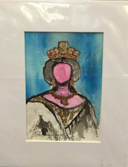 Art | Monday Queen | Mixed Media on Paper by Fabiano Amin | 7" x 5"