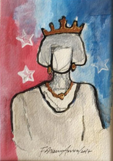 Art | My Queen | Acrylic on Paper by Fabiano Amin | 7" x 5"