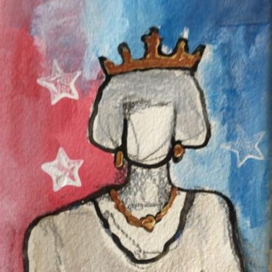 Art | My Queen | Acrylic on Paper by Fabiano Amin | 7" x 5"