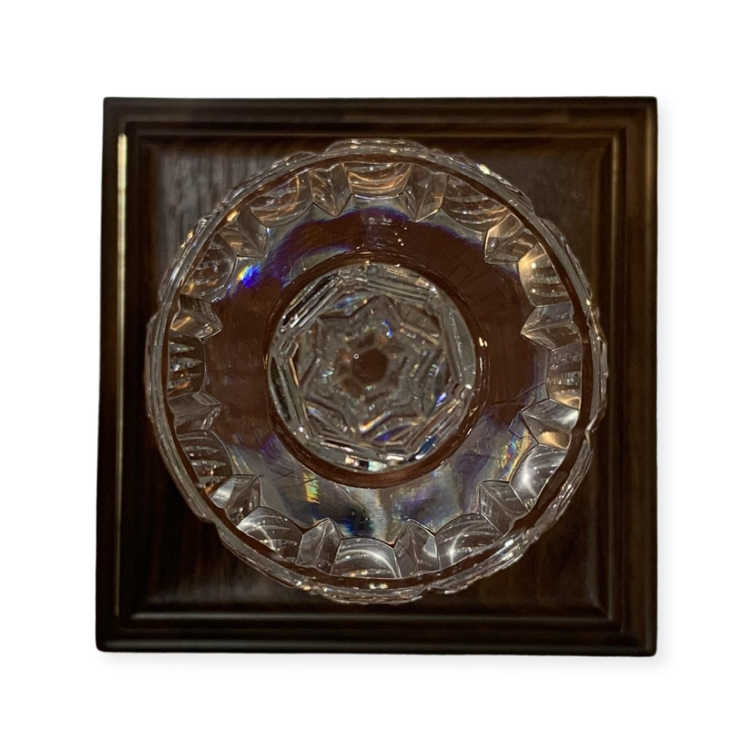 NARFE | Waterford Crystal Capitol Dome Awards with Engraved Plate on Natural Walnut Base