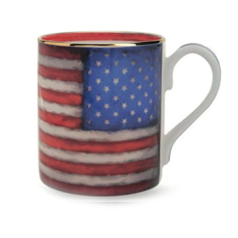 Halcyon Days USA Flag Mug-Bone China-Sterling-and-Burke