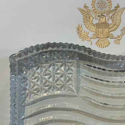 American Flag in Crystal | Crystal US Flag Paperweight | Luxury Packaging | Waterford