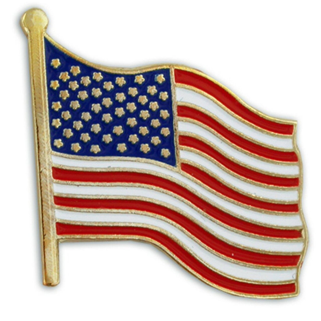 American Flag Lapel Pin | Waving American Flag Pin | USA Flag Lapel Pin