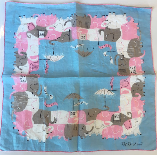 Pat Prichard GOP | Vintage Flag Handkerchief | 14.5" by 14.5"-Vintage Handkerchief-Sterling-and-Burke