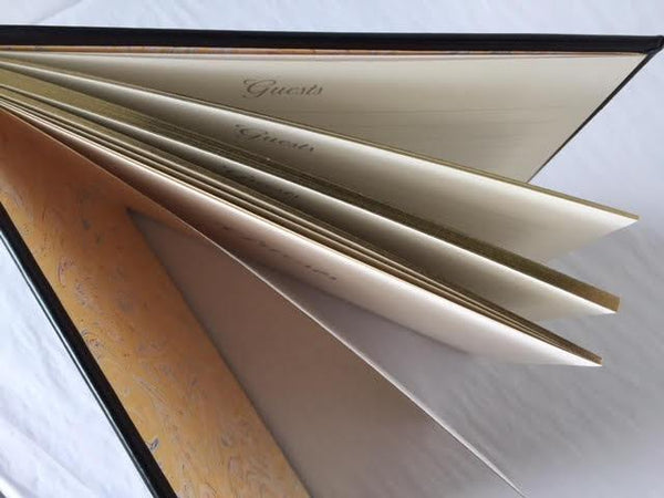 Funeral Guest Book | Black Calf Leather Condolence Book | Funeral Registry | Sympathy Book | Made in England | Charing Cross-Guest Book-Sterling-and-Burke