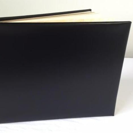 Funeral Guest Book | Black Calf Leather Condolence Book | Funeral Registry | Sympathy Book | Made in England | Charing Cross-Guest Book-Sterling-and-Burke