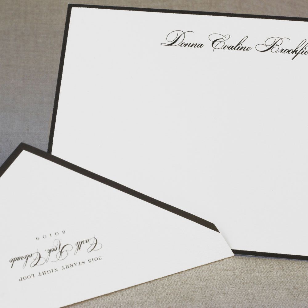 Crane & Co. Stationery | Black Bordered Cards on Ecru | Sympathy Note | Funeral Card | Death Notice | DEPOSIT ONLT