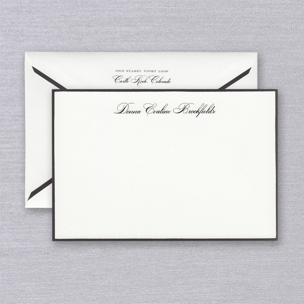 Crane & Co. Stationery | Black Bordered Cards on Ecru | Sympathy Note | Funeral Card | Death Notice | DEPOSIT ONLT