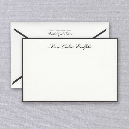 Crane & Co. Stationery | Black Bordered Cards on Ecru | Sympathy Note | Funeral Card | Death Notice | DEPOSIT ONLT