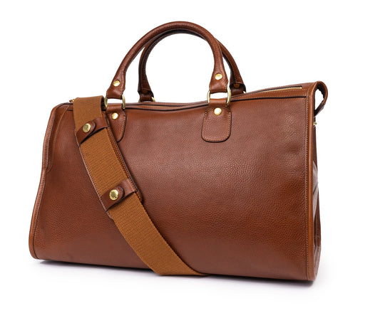 No.67 Stash | All Leather Duffel | 17" Leather Duffle | Vintage Chestnut | GHURKA Leather