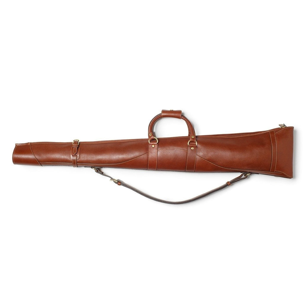 No. 266 The Marksman Gun Slip Sleeve | All Leather Gun Case | Vintage Chestnut Leather | GHURKA, USA Leather