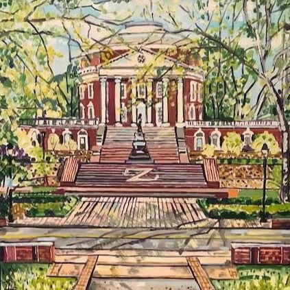 Art | Rotunda UVA | Original Oil Painting on Wood by Joanna Tyka | 24" x 24"