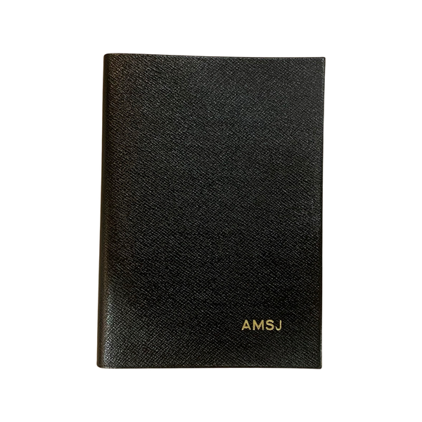Crossgrain Leather Notebook | 8 by 6 Inches | Lined Pages | Name in Gold | Charing Cross