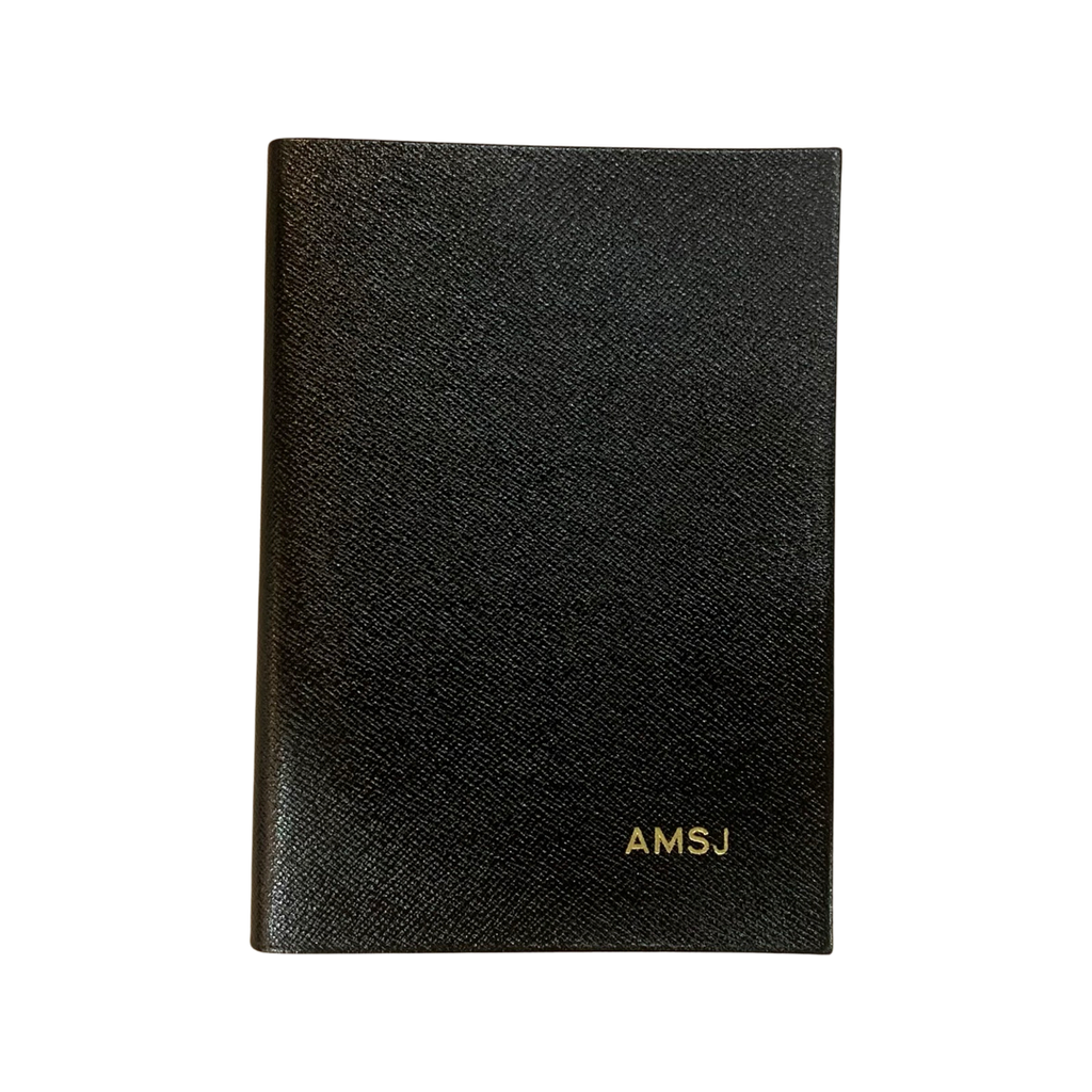 Crossgrain Leather Notebook | 8 by 6 Inches | Gold Stamp Monogram | Made in England | Charing Cross