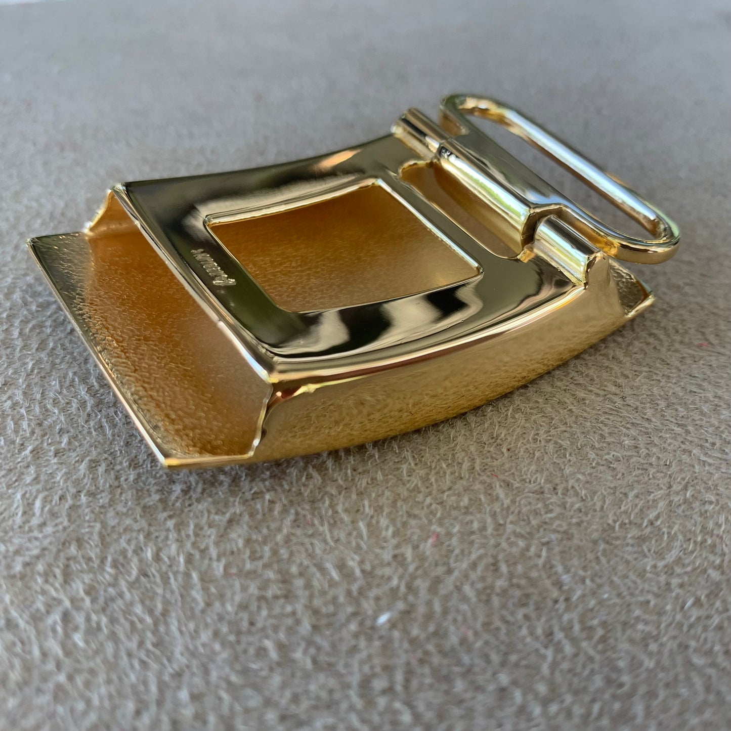 Gold Vermeil Belt Buckle | 1 1/4" Sterling Silver Belt Buckle with 24 Karat Vermeil | Monogram Hand Engraved | Made in the USA.
