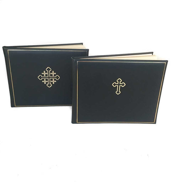 Wedding Guest Book | White Leather | 7 by 9 Inches | Thick | Blank Pages | Made in England | Charing Cross Ltd.-Guest Book-Sterling-and-Burke