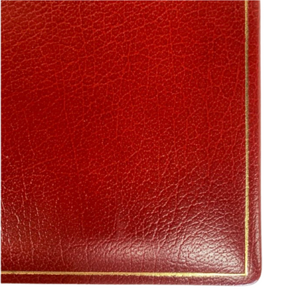 Guest Book Embassy of Japan | Burgundy Calf Leather | Gold Tooling | 7 by 9 Inches | Blank Pages | Made in England | Charing Cross