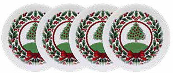 Halcyon Days Vintage Christmas Tree Coasters, Set of 4 | Retired