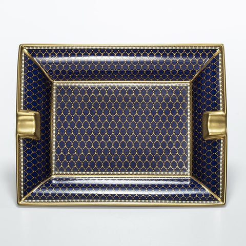 Halcyon Days Antler Trellis Ashtray in Midnight Blue | Finest Qality Elegant Cigar Ashtray