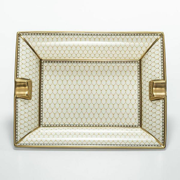 Halcyon Days Antler Trellis Ashtray in Ivory / White | Finest Qality Elegant Cigar Ashtray