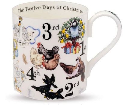 Halcyon Days | The Twelve Days of Christmas Mugs | 12 Days of Christmas | Mug Set of 2