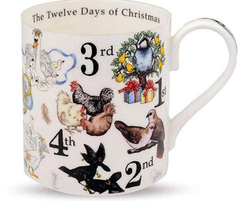Delightful fine bone china mug - the 12 days of Christmas!