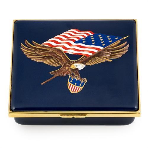Halcyon Days Star Spangled Banner Cufflinks in Gold-Enamel Cufflinks-Sterling-and-Burke