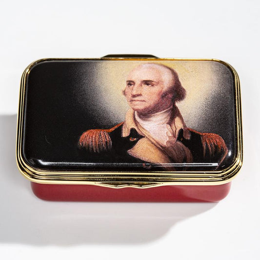 Halcyon Days Patriotic | George Washington 220th Anniversary Enamel Box