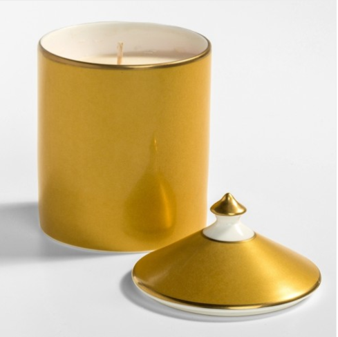 Halcyon Days | Gold Candle with Lid | GOLD STAR GIFT No.4:  Fine Bone China "Mother Vine" Candle with Lid