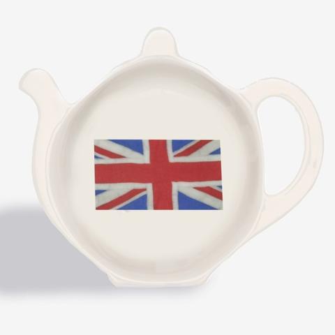 Halcyon Days Union Flag Tea Bag Tidy-Bone China-Sterling-and-Burke