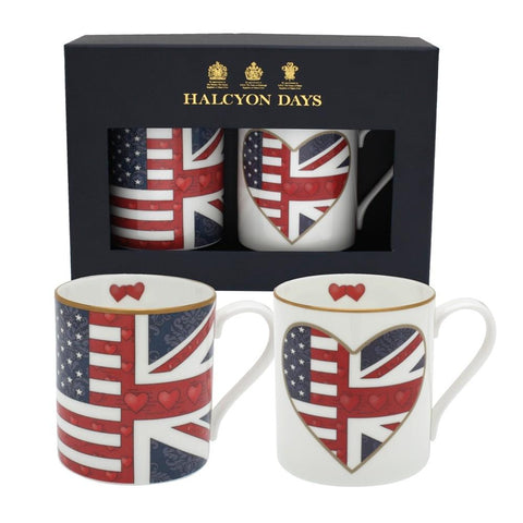 Halcyon Days Very Special Relationship Mugs, Set of 2-Bone China-Sterling-and-Burke