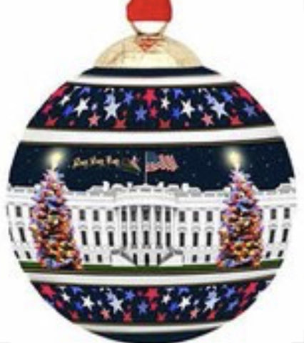 Halcyon Days Patriotic | White House | Washington, DC at Christmas | Christmas Ornament Bauble