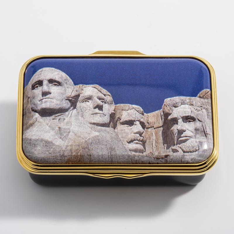 Halcyon Days Patriotic | Mount Rushmore Enamel Box
