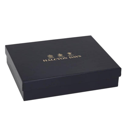Halcyon Days Library Ashtray in Black and Gold | Finest Quality Hand Painted Cigar Ash Tray