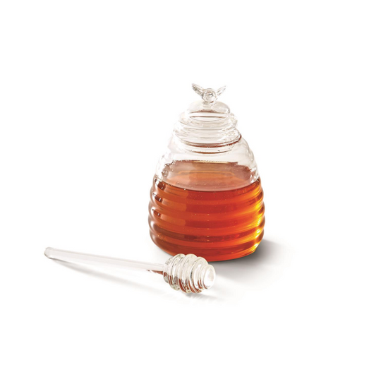 Glass Honey Pot No.1 | Bespoke Production | Engraved Message | Made in USA | Studio Burke Corporate Gifting