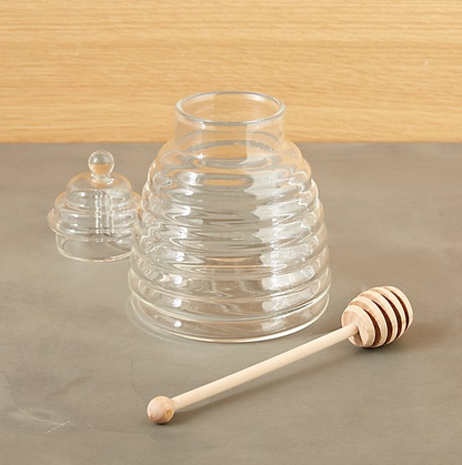 Glass Honey Pot No.2 | Bespoke Production | Engraved Message | Made in USA | Studio Burke Corporate Gifting